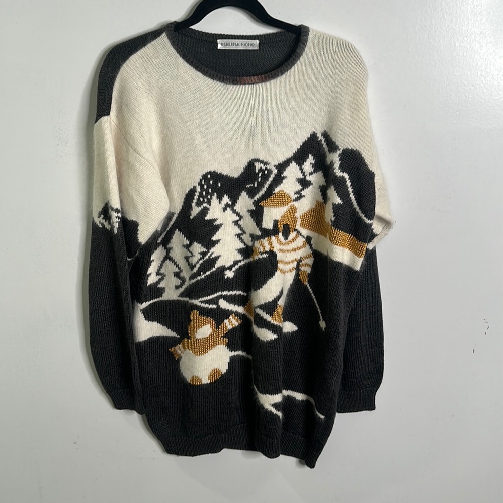 Malian woing Grayson ski print winter sweater size 40